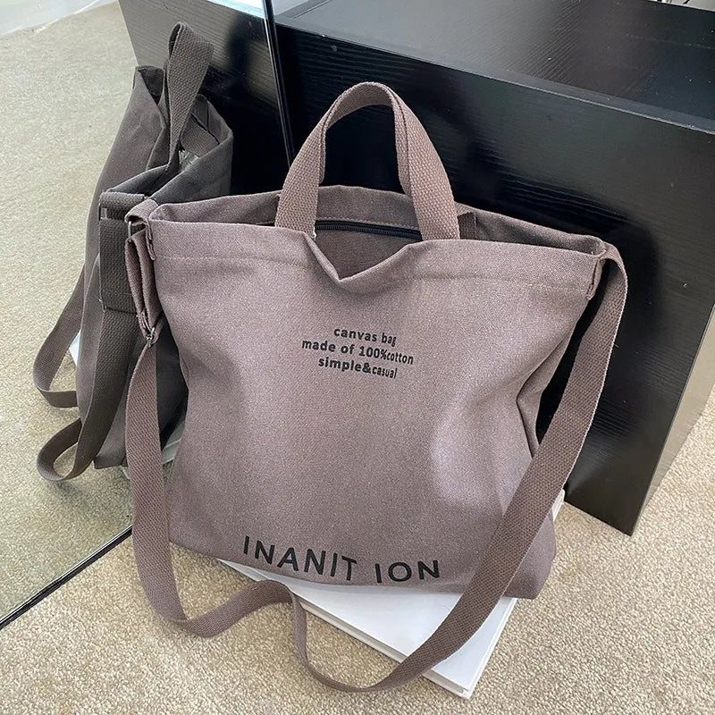 Canvas Messenger Bag – Japanischer Stil, Unisex, Großes Fassungsvermögen