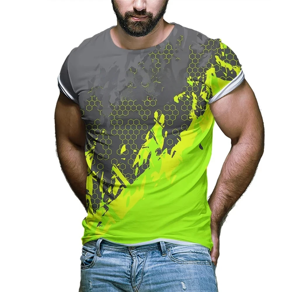 Herren Outdoor T-Shirt mit 3D-Druck – Wandern, Laufen, Klettern | Drifit Kurzarm