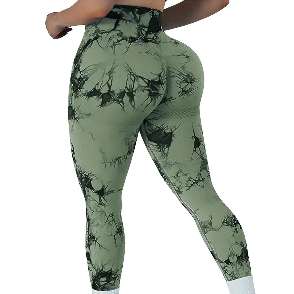 Damen Tie-Dye Leggings – High Waist, Scrunch Butt Lifting, Yoga & Gym