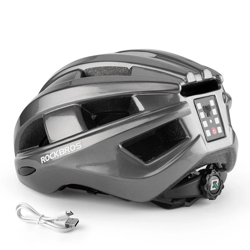 ROCKBROS Fahrradhelm mit USB-Rücklicht ZK-013 – Ultraleicht EPS PC, MTB & Rennrad, 55–60 cm