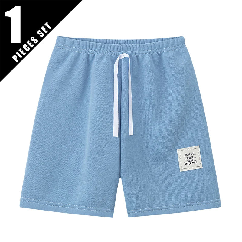 Kinder Shorts Unisex | Einfarbig, Kordelzug, Elastikbund, Sommer, 100–150 cm