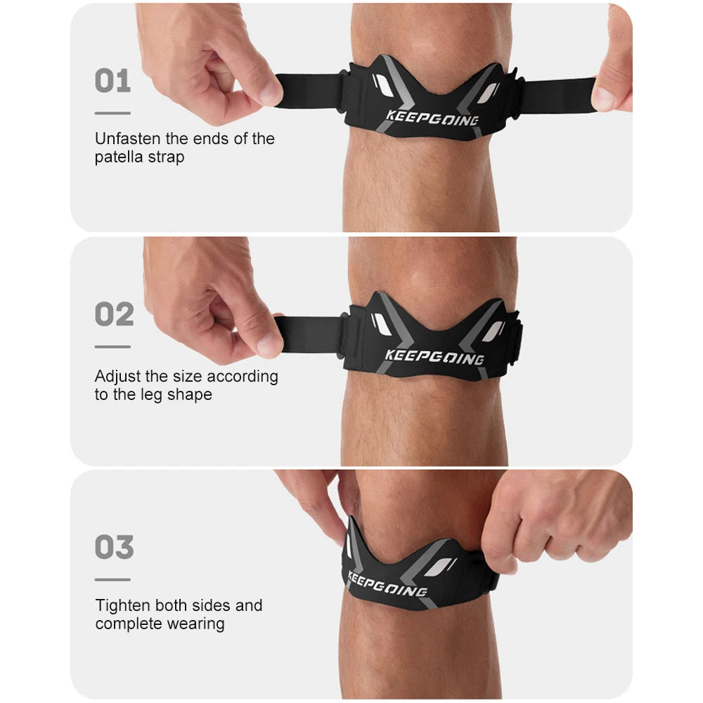 Patella Knieriemen Bandage – Knieschmerzen, Stabilisierung & Entlastung | Verstellbar | Laufen & Sport